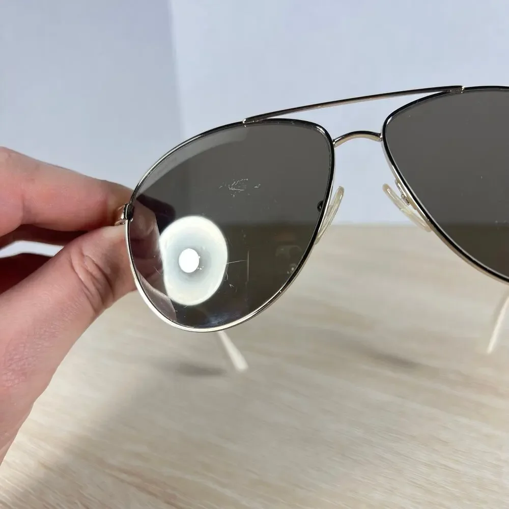 Prada SPR53Q ZVN-1C0 Sunglasses Aviator Gold White Mirrored Lenses 60-13-140